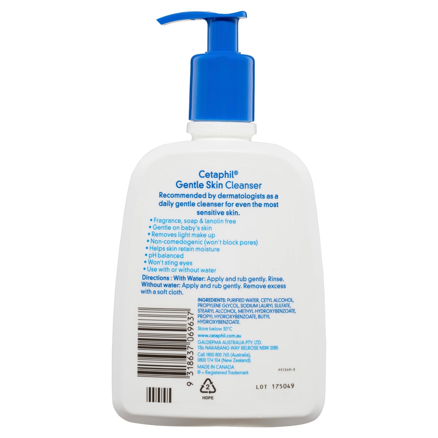 Cetaphil Gentle Skin Cleanser (Face & Body) (For All Skin Types) 500mL