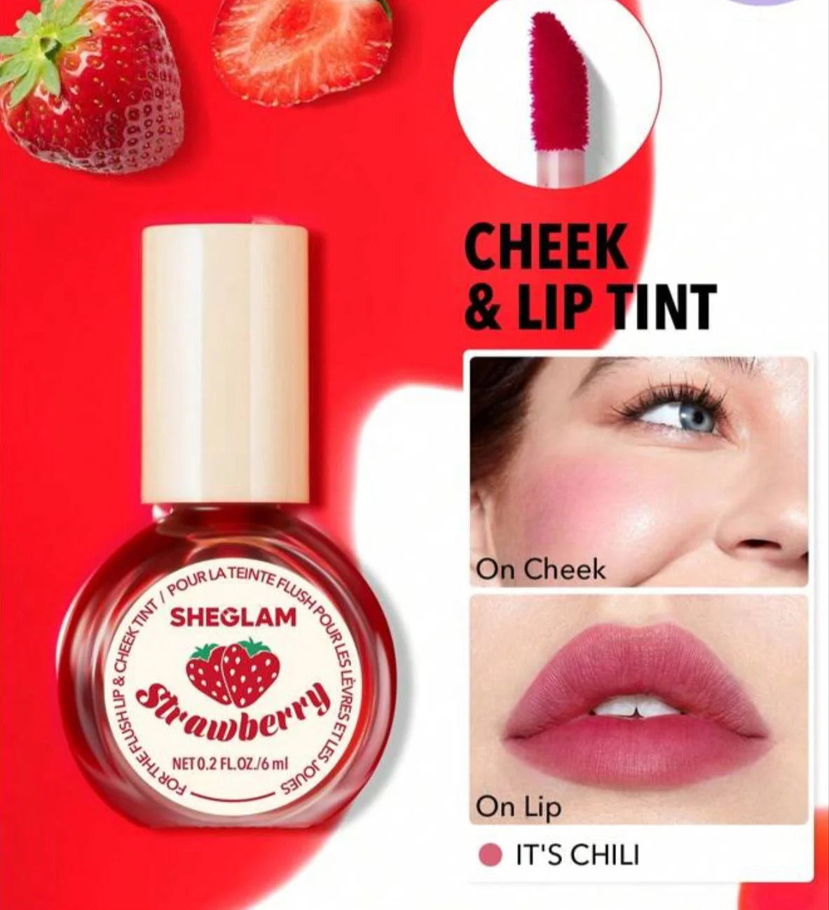 Sheglam Lip & Cheek Tint-( Strawberry ) (It’s Chili )